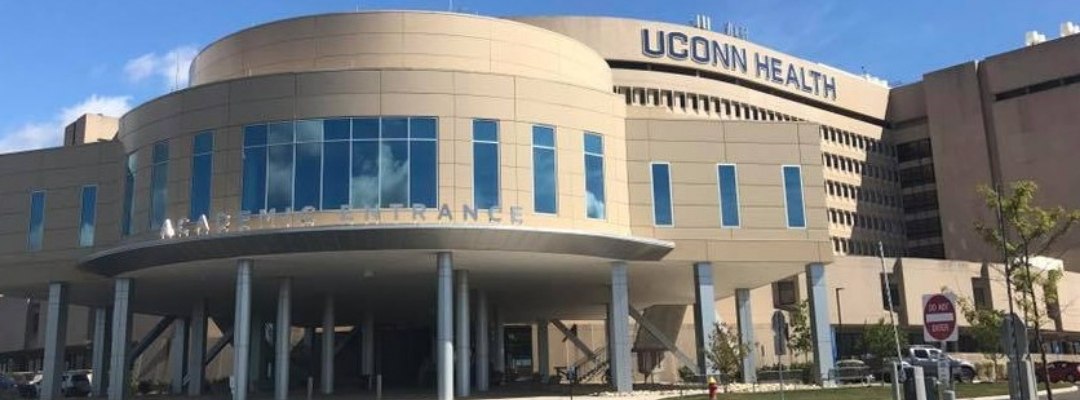 Exterior of building that says UConn Health