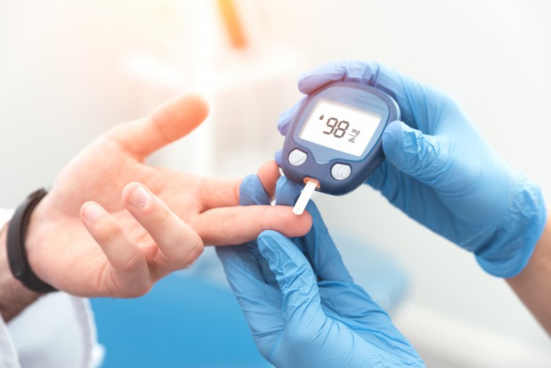 person checking blood sugar levels