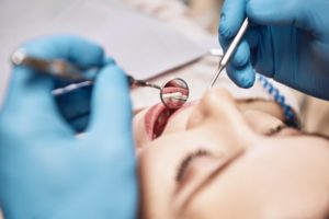 Patient at dental checkup