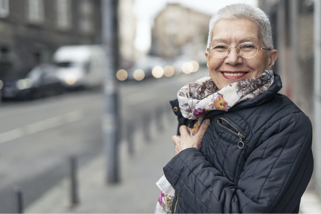 woman with dental implants