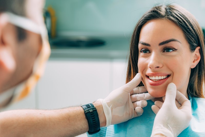 Patient visiting dentist for her spring cleaning