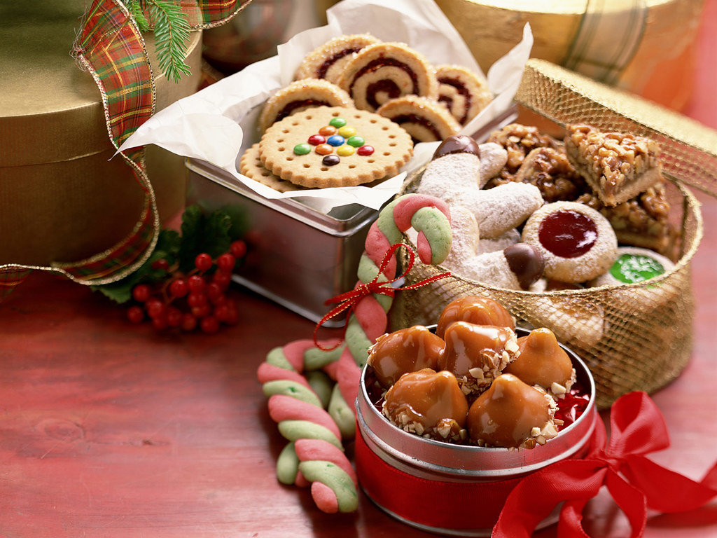 an assortment of sweet holiday foods